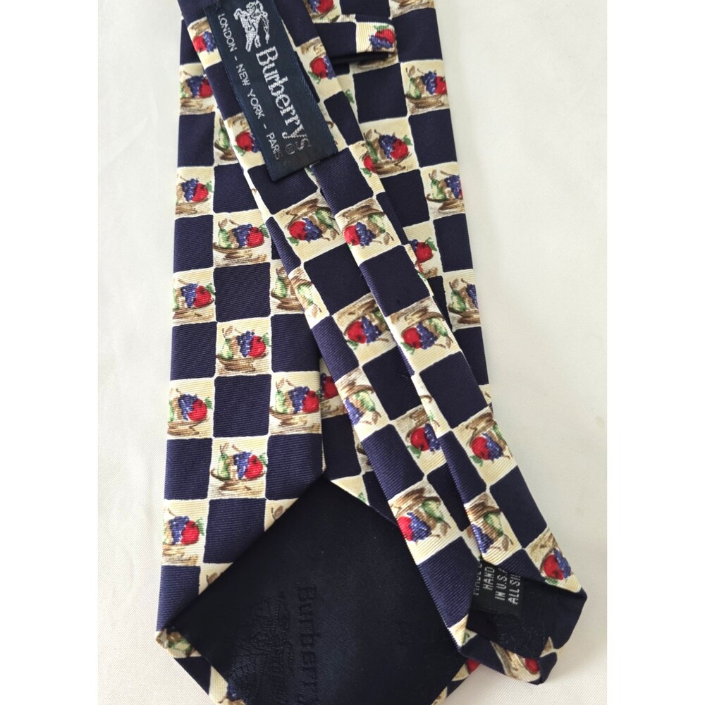 BURBERRY Tie 100% Silk‎ Made in USA Fruit Bowl - Blue - Burberry  Prorsum Tie - Picture 2 of 6